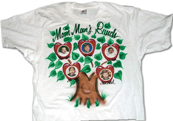 Airbrush shirt with photos added  for family by BurrartDesign