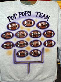 13 footballs  airbrush t-shirt