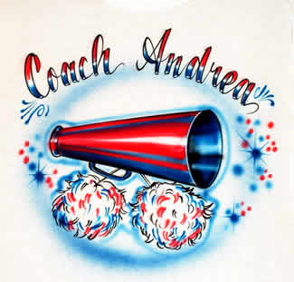 Cheerleader coach airbrush t-shirt