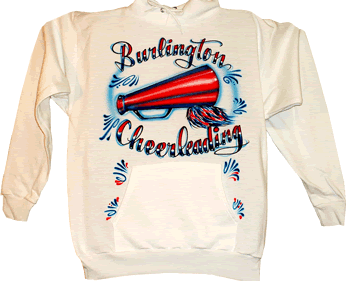 Cheerleading hoody airbrushed