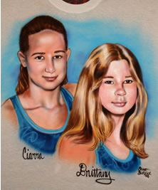 Couple portrait airbrush t-shirt