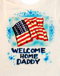 Welcome home US airbrush t-shirt