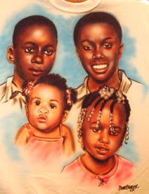 Four children airbrush t-shirt