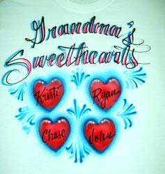 Airbrush t-shirt for mother, grandmother by BurrartDesign