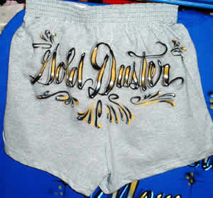 Airbrush cheerleader shorts