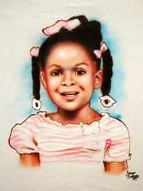 airbrush portrait t-shirt little girl