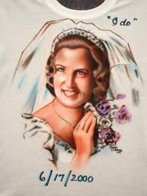 Airbrush portrait of bride