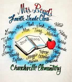 airbrush t-shirt for 4th grade teacher