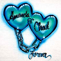 Valentine chain hearts t-shirt