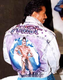 airbrush portrait denim jacket