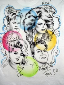 B-52's autogrpahed airbrush t-shirt