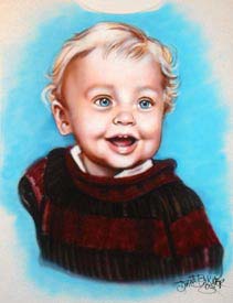 airbrush portrait of toddler on t-shirt