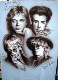 The Cars autographed airbrush t-shirt