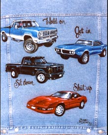 cars & trucjs airbrush denim jacket