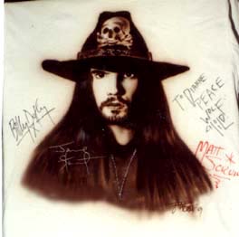 the Cult autographed airbrush t-shirt
