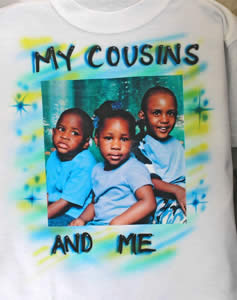 phototransfer with airbrush on t-shirt