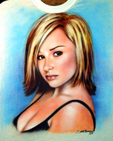 airbrush portrait on t-shirt