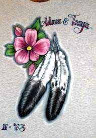 feather airbrush t-shirt