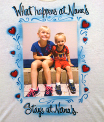 Mother's Day photo transfer shirt with airbrush