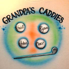 Golf theme for Gradnfather airbrush t-shirt