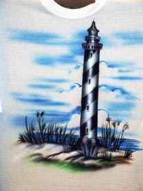 Lighthouse airbrush t-shirt