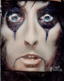 airbrush leather jacket Alice Cooper portrait