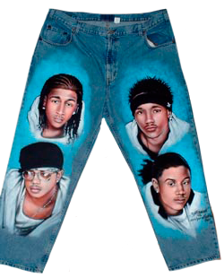 airbrush denim pants