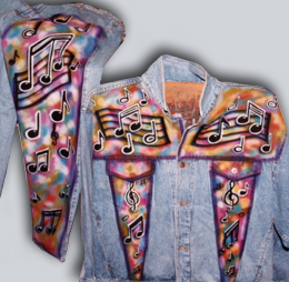 airbrush denim jacket and pants