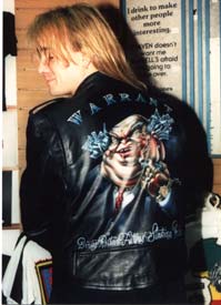 Warrant airbrush leather jacket 