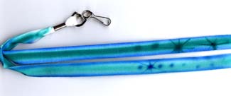 Blue and green airbrush lanyard