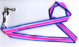 Blue and hot pink airbrush lanyard