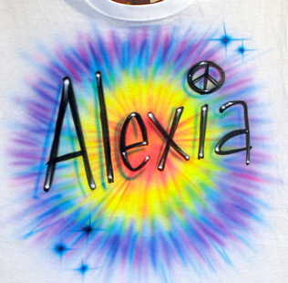 airbrush name shirt tie die look