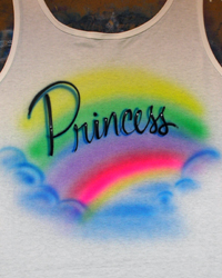 airbrush lettering on shirt