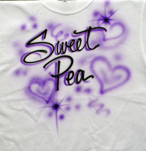 airbrush lettering on shirt