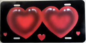 airbrush license plate hearts