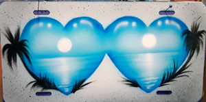 airbrush license plate hearts