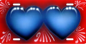 airbrush license plate hearts