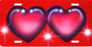airbrush license plate hearts