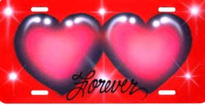 airbrush  license plates hearts