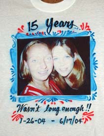 Airbrush memorial phototransfer shirt