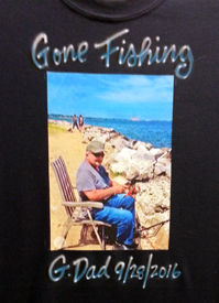 Gone Fishing airbrush memorial shirt