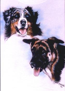 Two dogs airbrush t-shirt