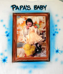 phototransfer with airbrush on t-shirt