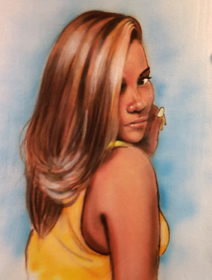 airbrush portrait by Diane Burrier