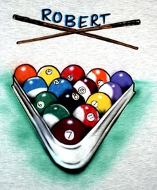 Pool, billiards airbrush t-shirt