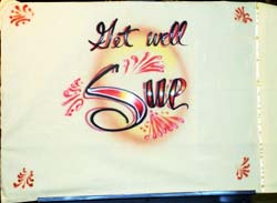 get well airbrush pillowcase