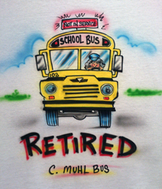 airbrush shirt school bus driver