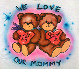 We Love Mom airbrush t-shirt