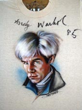 Andy Warhol autographed airbrush t-shirt