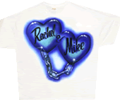 airbrush chain hearts t-shirt